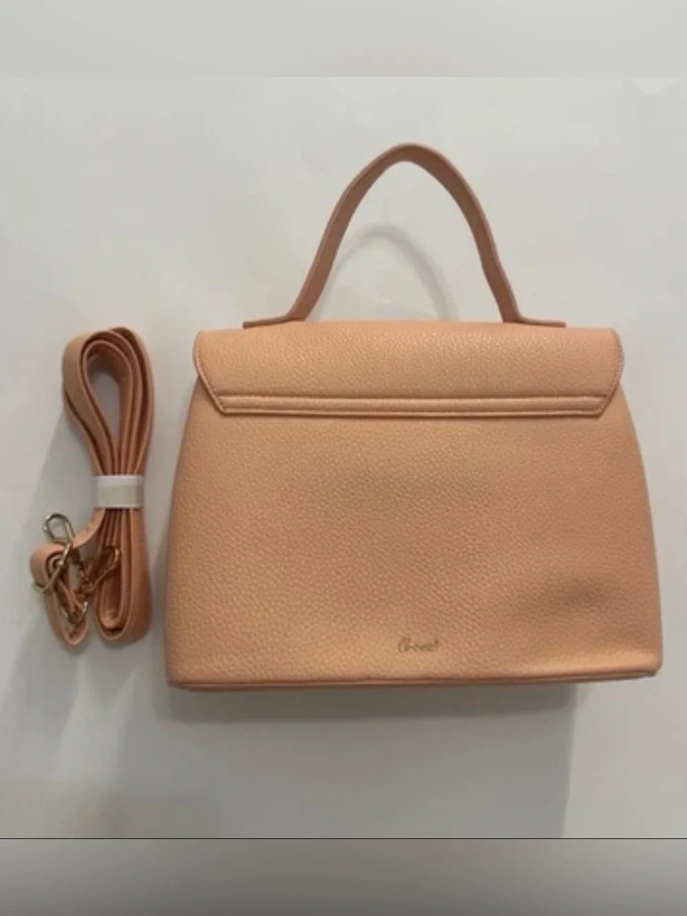 GROSSI/LIKE DREAMS Eva double bowtie vegan leather top handle crossbody -ORANGE